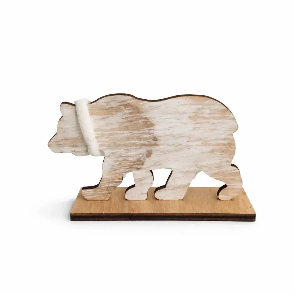 Dřevěná dekorace medvěd 15,2 × 4 × 9 cm, stojící