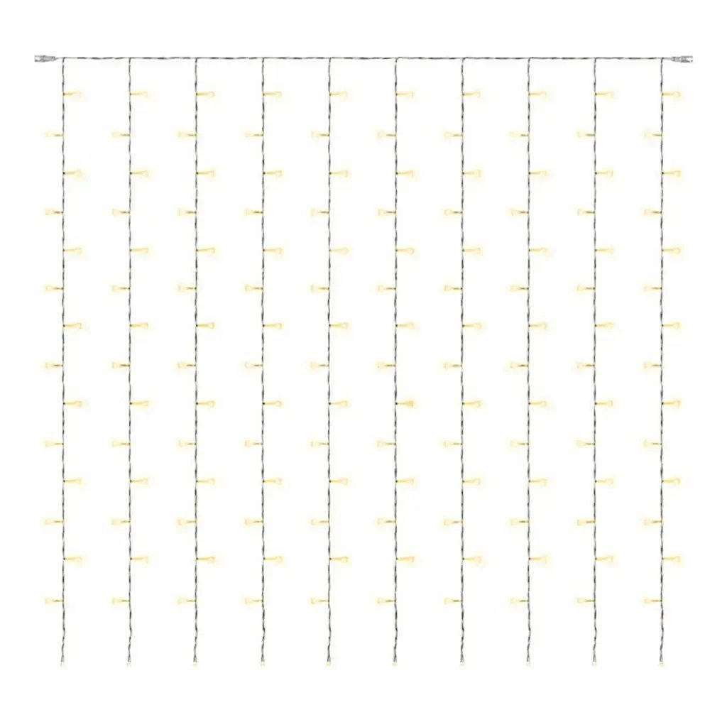 Hobby Line LED světelný závěs do okna 200 × 200 cm, teple bílá, 200 diod, čirý kabel IP20 do interiéru, prodlužovací