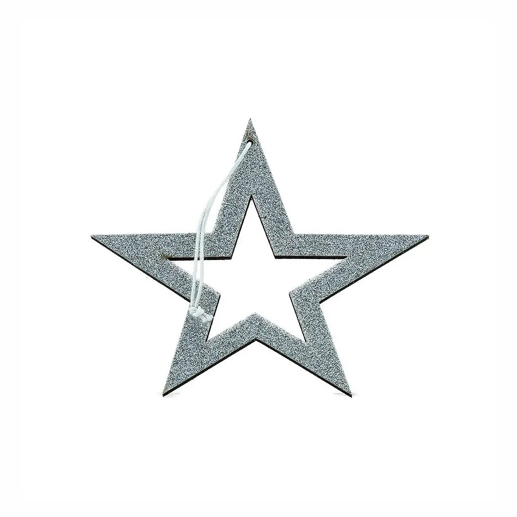 Stříbrná hvězda, dutá, 15 cm