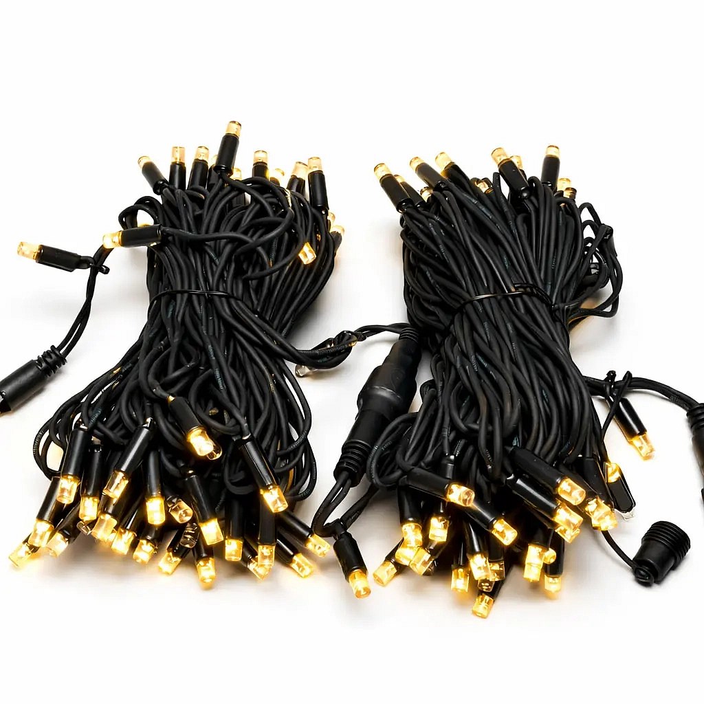 Easy Fix LED světelný řetěz 20 m venkovní teple bílá s FLASH, 120 diod, černý kabel IP67