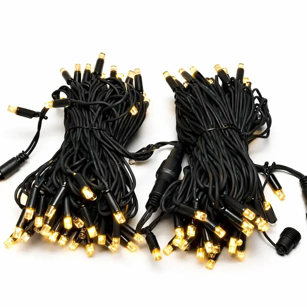 Easy Fix LED světelný řetěz 20 m venkovní teple bílá s FLASH, 120 diod, černý kabel IP67