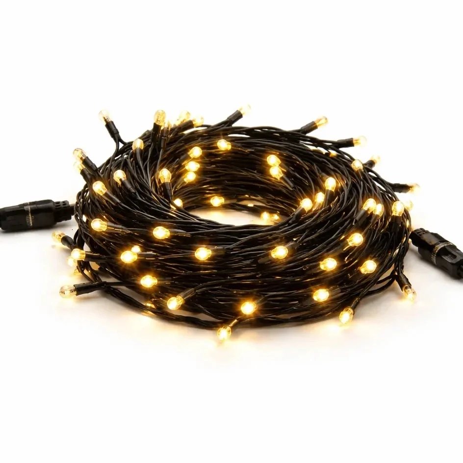 Easy Fix LED světelný řetěz 20 m, teple bílá, 120 diod, černý kabel IP67