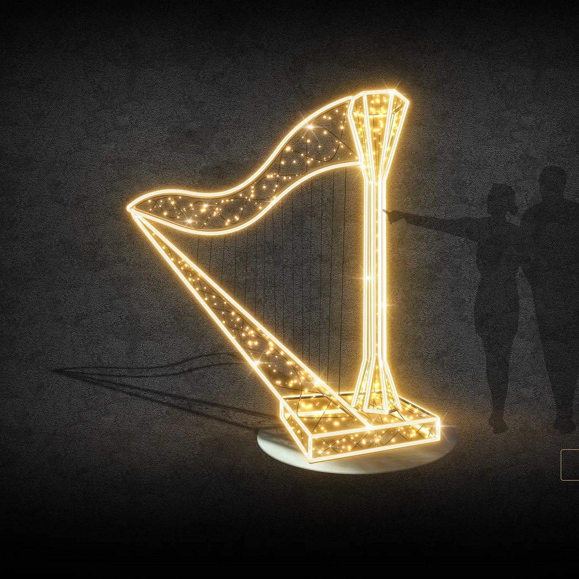 Easy Fix 3D LED světelná harfa 100 × 180 cm, teple bílá, 230 V, 135 W, 15 kg, 1 díl