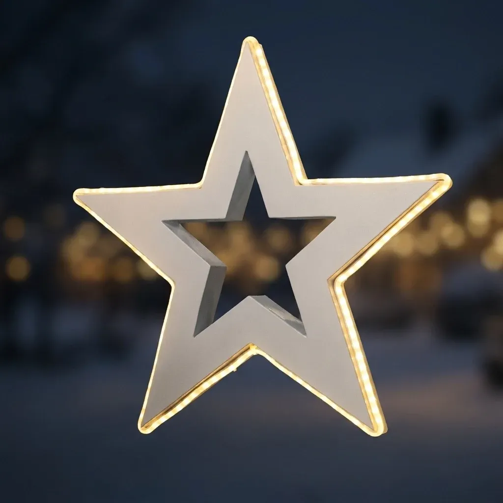 3D LED full-wall star light 80 cm, silver, aluminium