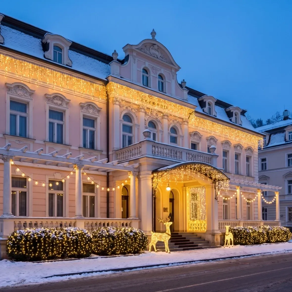 Vánoční sada Hlavní vchod pro hotely, lázeňský hotel v karlovarském stylu