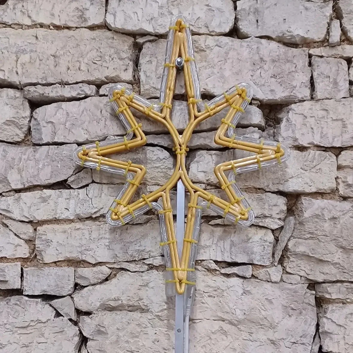 Easy Fix 2D LED světelná hvězda na vrchol stromu, 45 × 180 cm, teple bílá, 3D tisk