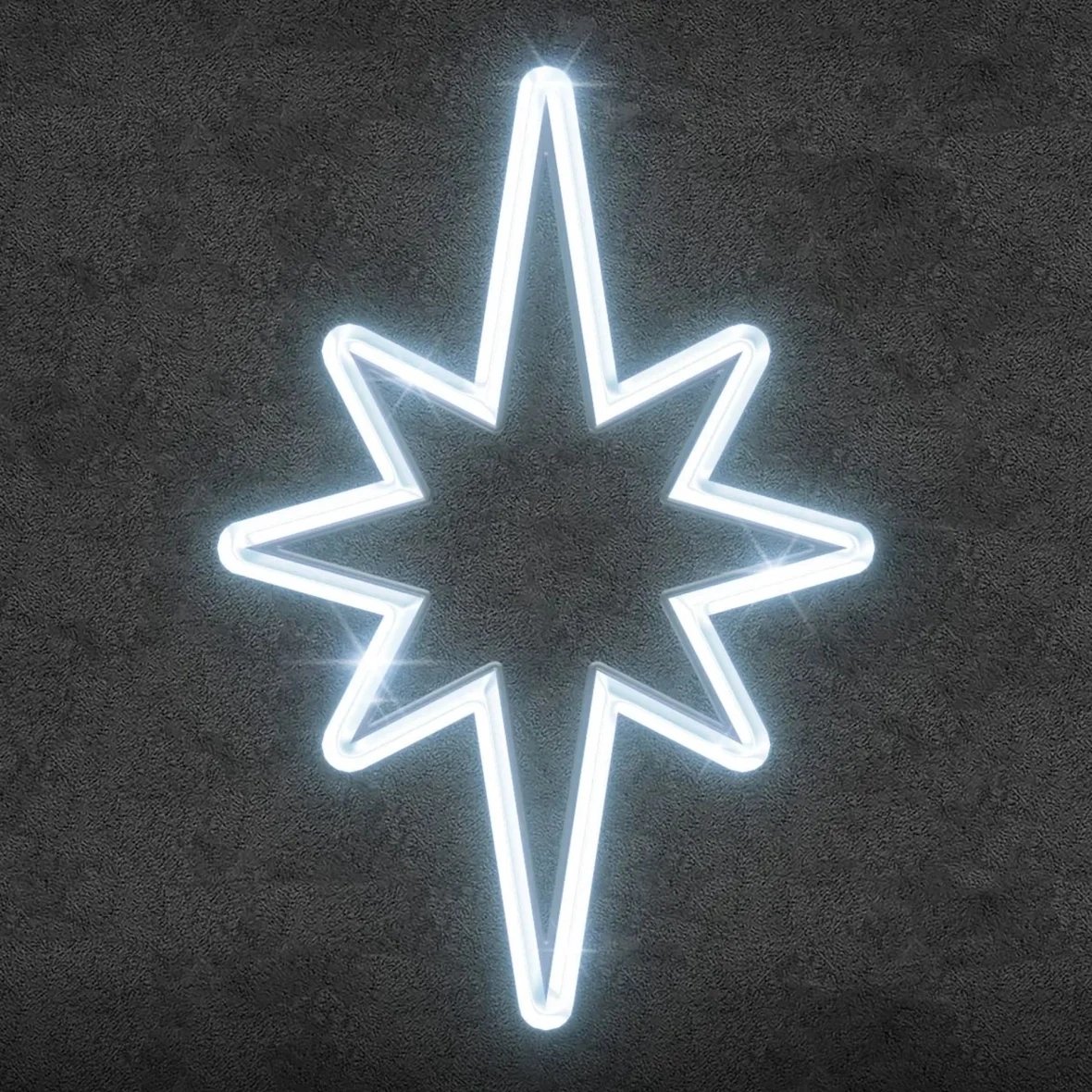 Easy Fix 2D LED světelná hvězda na vrchol stromu, 35 × 50 cm, ledově bílá, 3D tisk