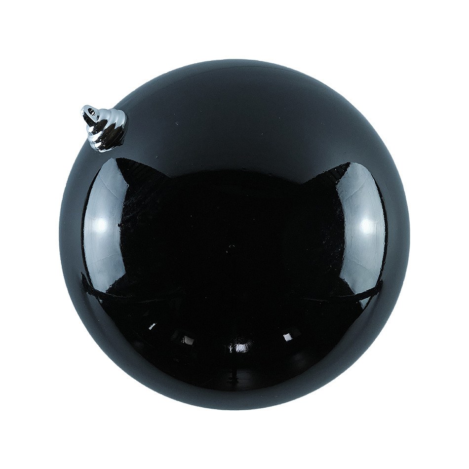 Plastová guľa, priem. 20 cm, čierna, lesklá
