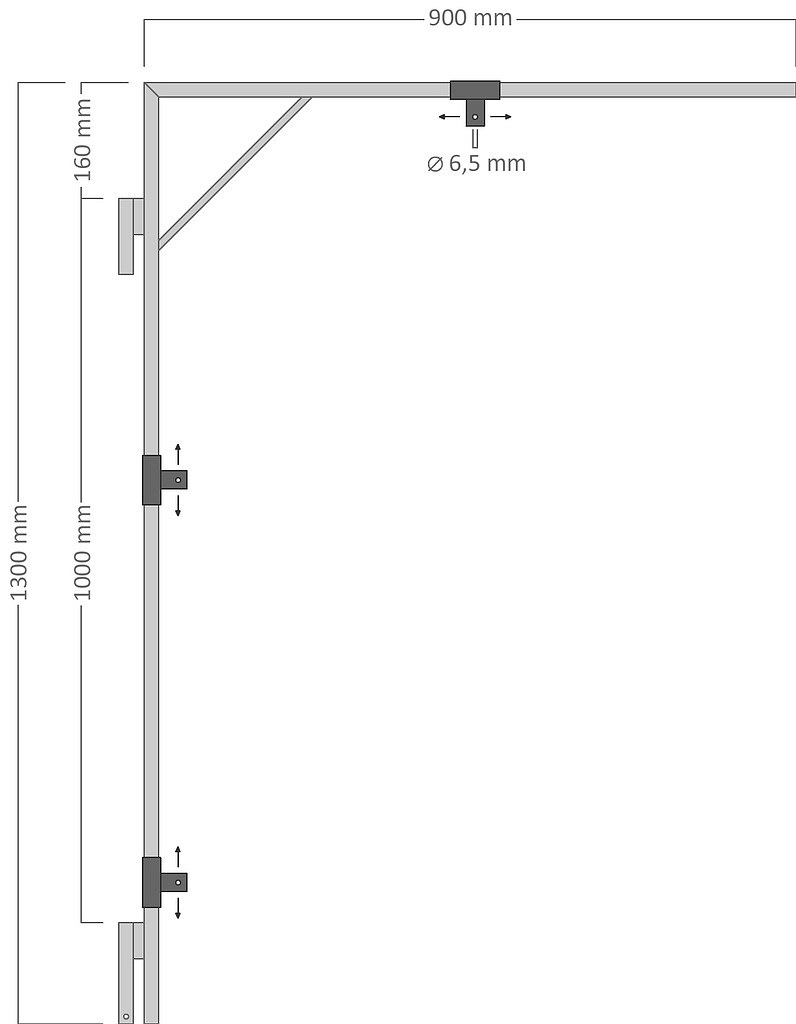 Držiak motívov na stĺpy VO pre dekory 90 - 130 cm (max.), 90 x 130 cm, pre 2x U20S