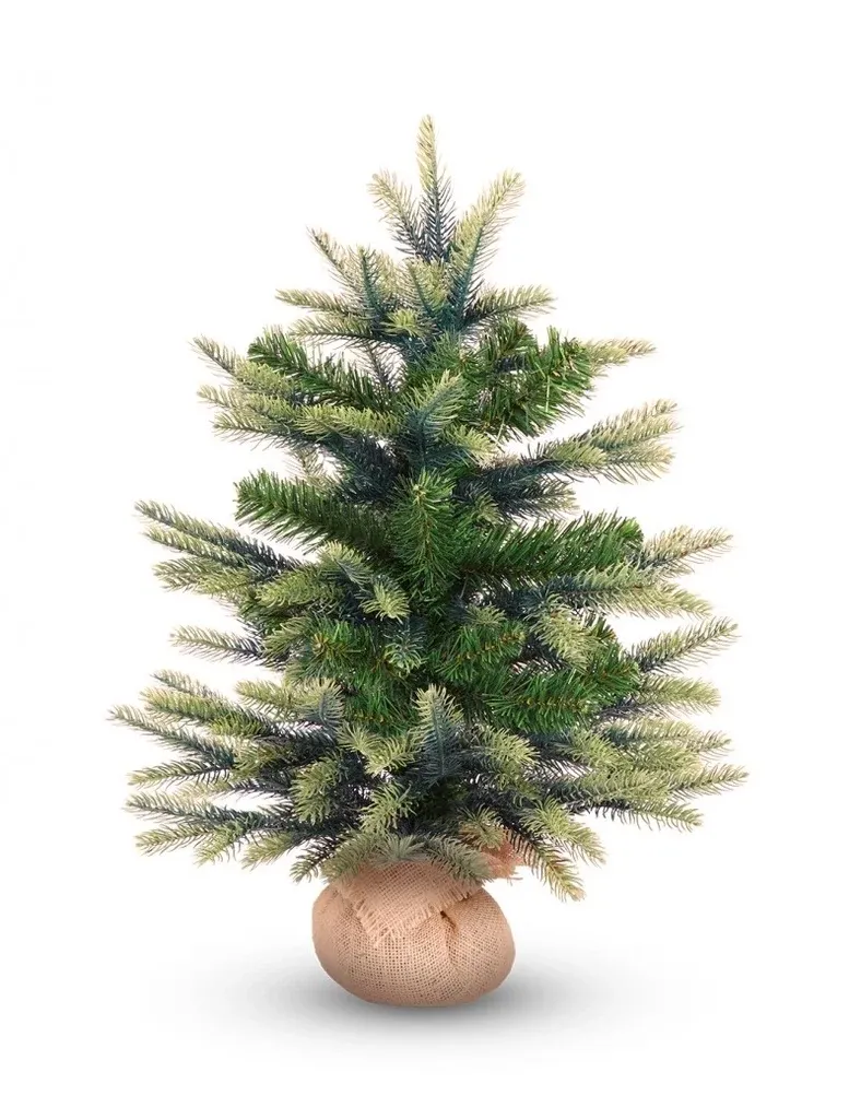 Umelý vianočný stromček 60 cm, Penny Spruce s 2D a 3D ihličím v jutovom obale