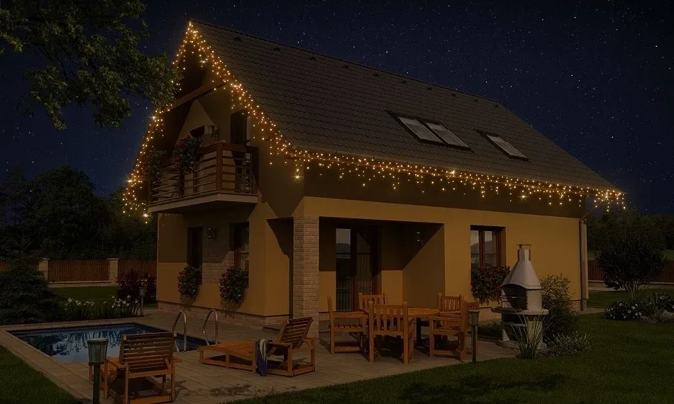 Sada LED svetiel pre dom, 9+1 zdarma, teplá biela, čierny kábel, Easy Fix, IP67
