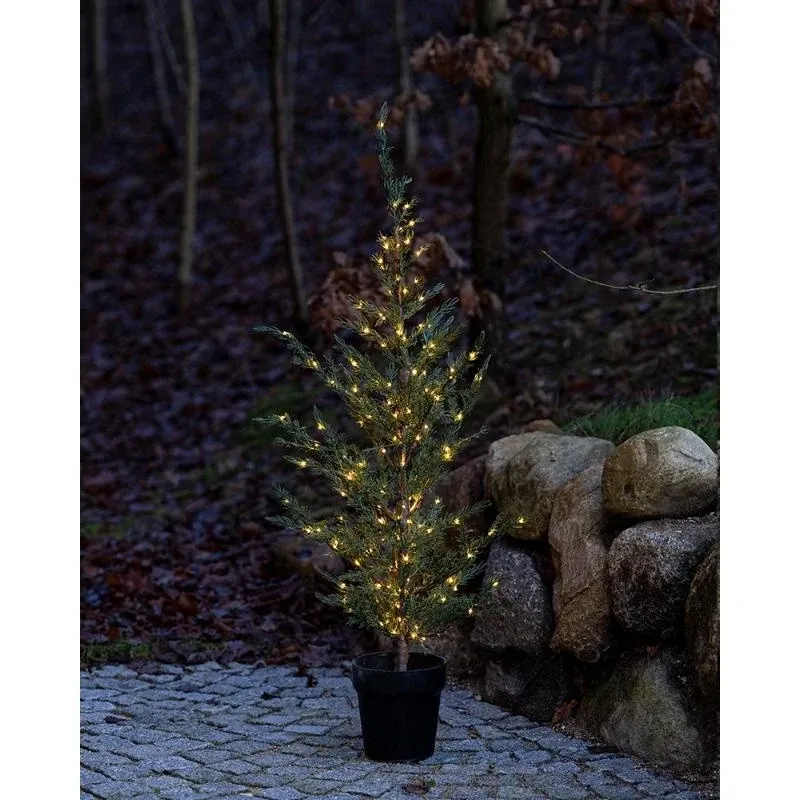 LED svetelný stromček v kvetináči Cedr, 130 cm