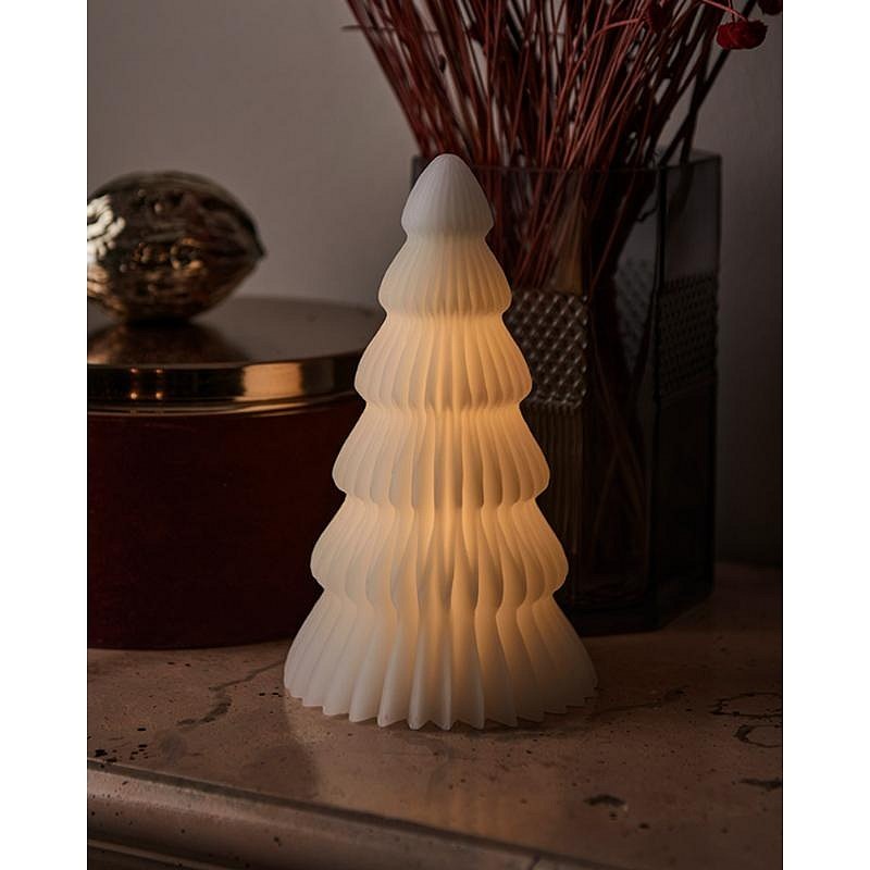LED sviečka stromček, biely, 19cm