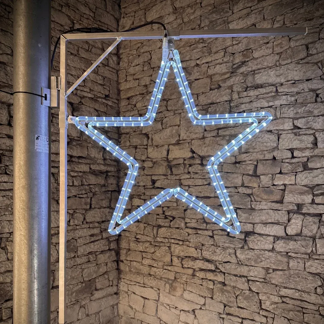 Easy Fix 2D LED hviezdicové svetlo, Ø 74 cm, ľadovo biela, sada verejného osvetlenia, hliník