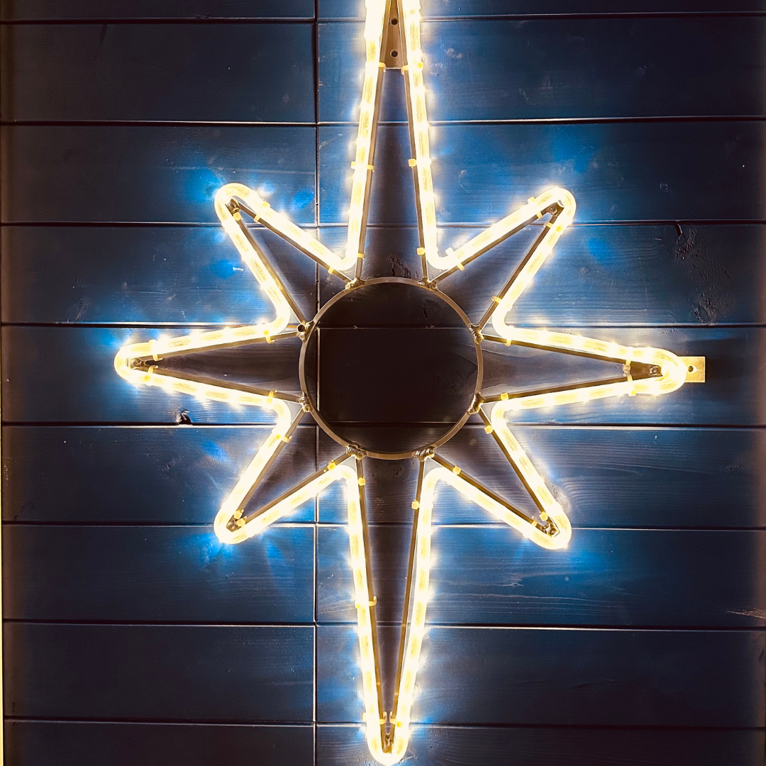 LED svetelná hviezda, 35x50cm, teplá biela