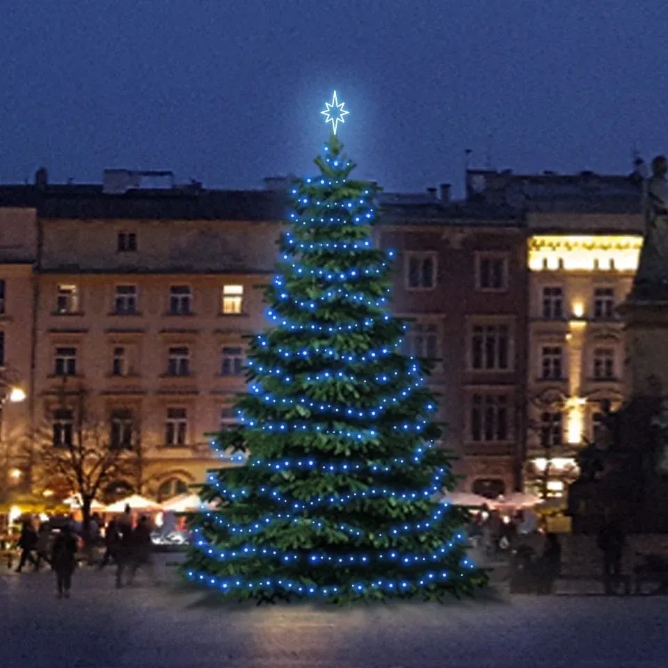 Sada LED svetiel pre stromy vysoké 9-11 m, modrá