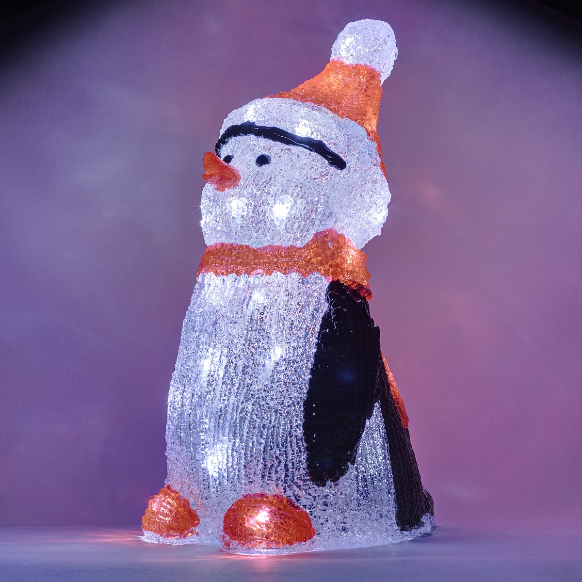 LED svetelný tučniak, 36 cm