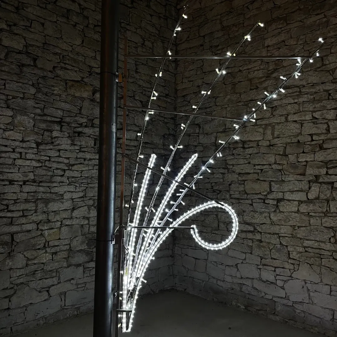 Svetelný dekor LED, tri lišty, ľadovo biely, 250x155cm