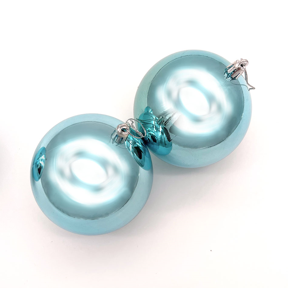 Plastová guľa, priem. 10 cm, svetlo modrá, 6x lesklá
