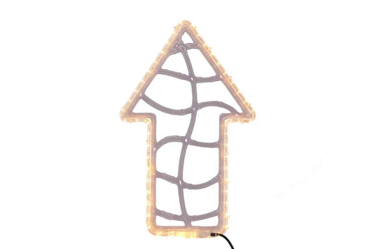 Smerové svetlo Easy Fix 2D LED so šípkou, závesné, 63 × 40 × 3 cm, teplá biela, 3D tlač, zlatá