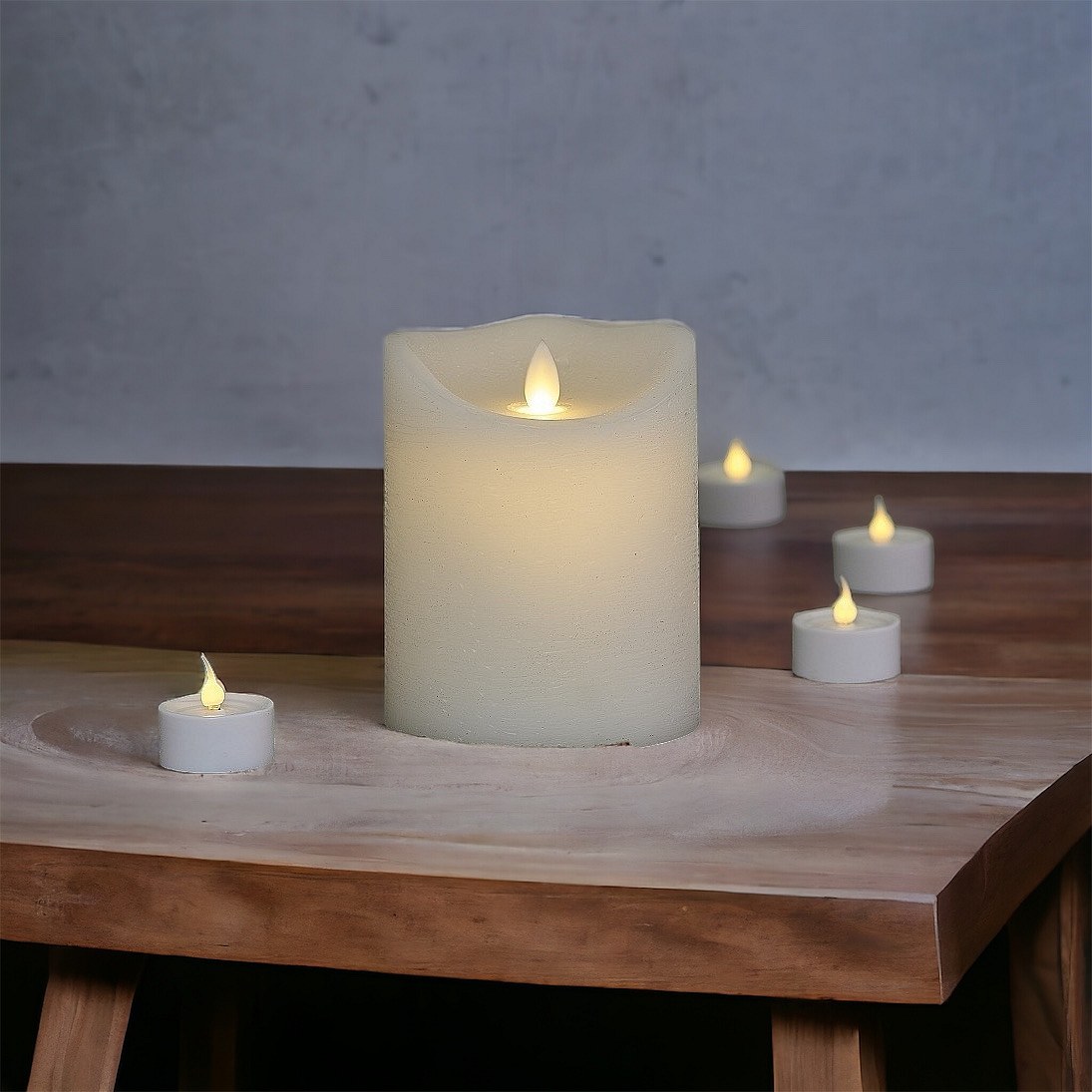 LED sviečka Exclusive, 12,5cm x 10cm, biela