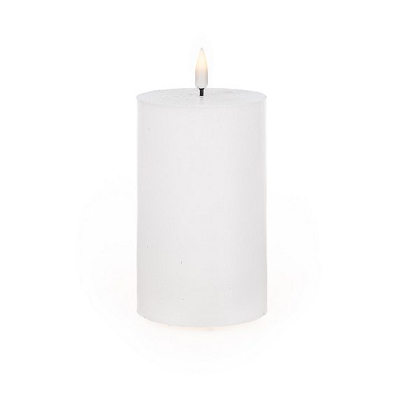 LED sviečka vosková, 12,5cm x 7,5cm, biela farba