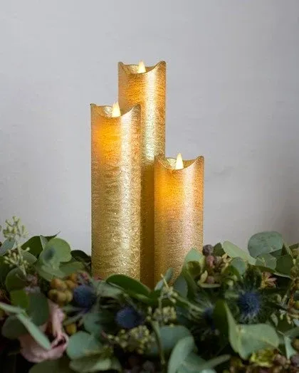 _Download Vosková LED sviečka, 15 cm, zlatá