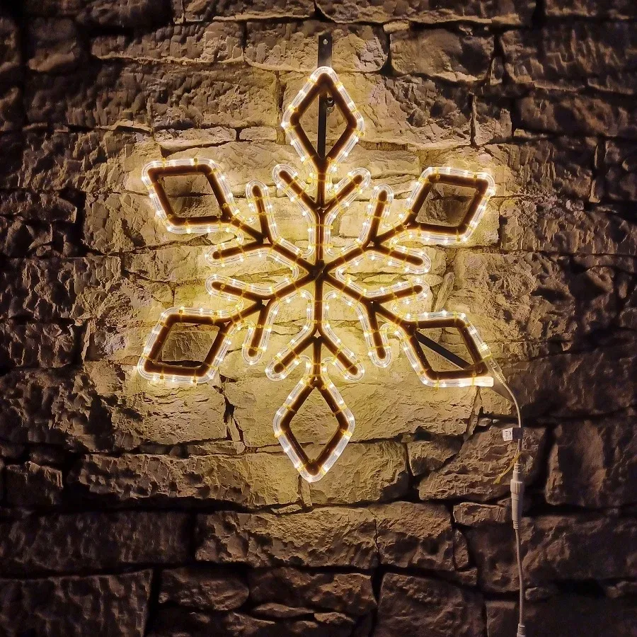 Easy Fix 2D LED svetelná vločka IX, Ø 72 cm, teplá biela 3D tlač, sada verejného osvetlenia, hliník