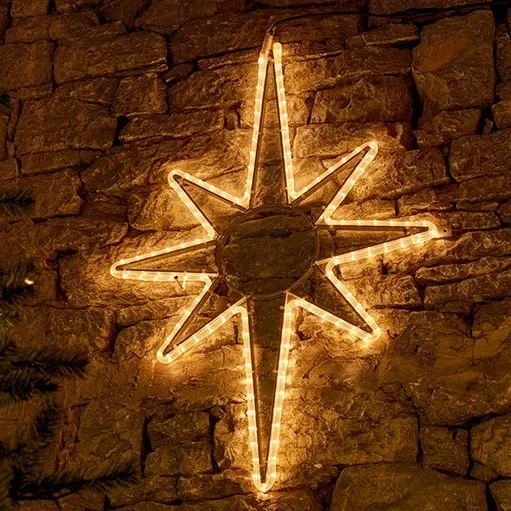 Easy Fix 2D LED svetlo na vrchole stromu, 80 × 120 cm, teplá biela, hliník