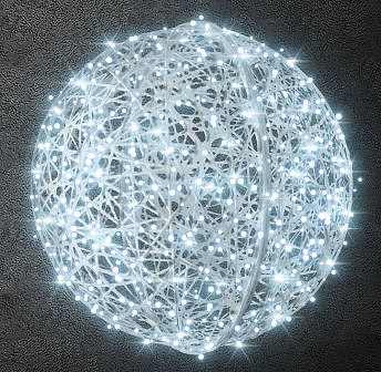 3D LED svetelná guľa, 160 cm d.p.m., ľadovo biela