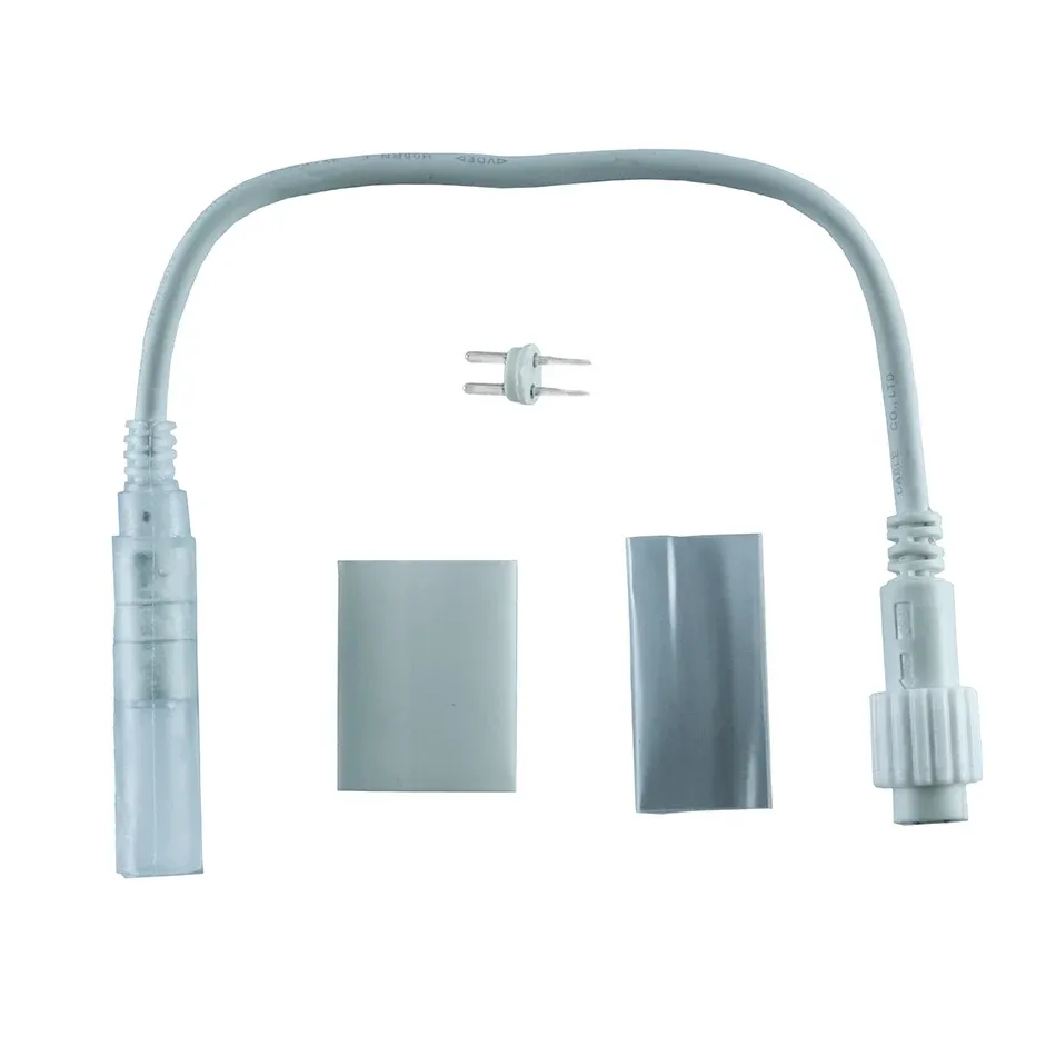 Spojka medzi hadicou LED a Easy Fix 0,25 m, biela, samec, IP44