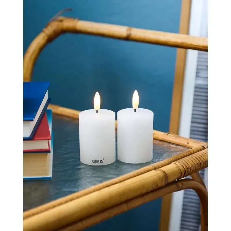 _Download Sada voskových sviečok LED Sille mini, 2 kusy, Ø 5 × 6,5 cm, biela