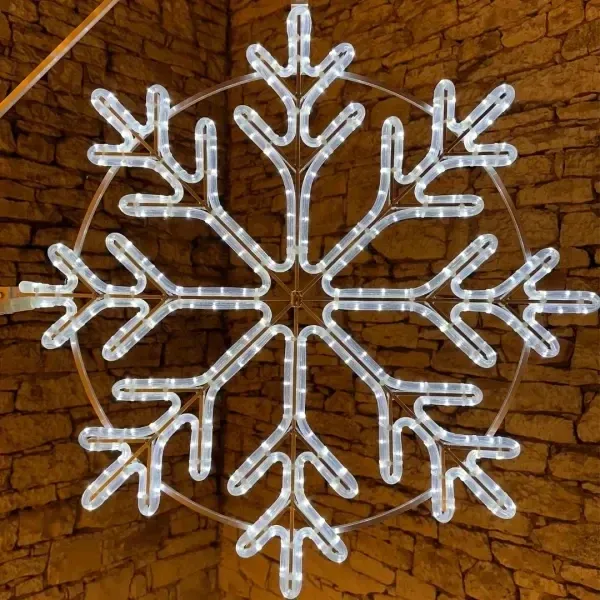 Easy Fix 2D LED svetelná vločka II, Ø 80 cm, ľadovo biela 3D tlač, sada verejného osvetlenia, hliník