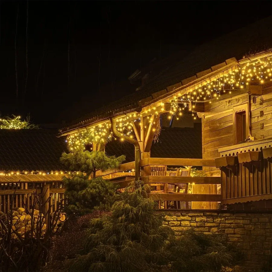 Súprava LED osvetlenia domu, 9+1 zdarma, teplá biela, biely kábel, Easy Fix, IP67