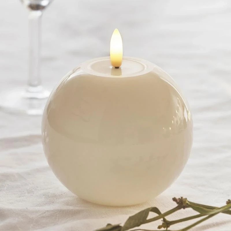 _Download Vosková LED sviečka Sille Ivory round, 9 cm, biela, d. 10 cm