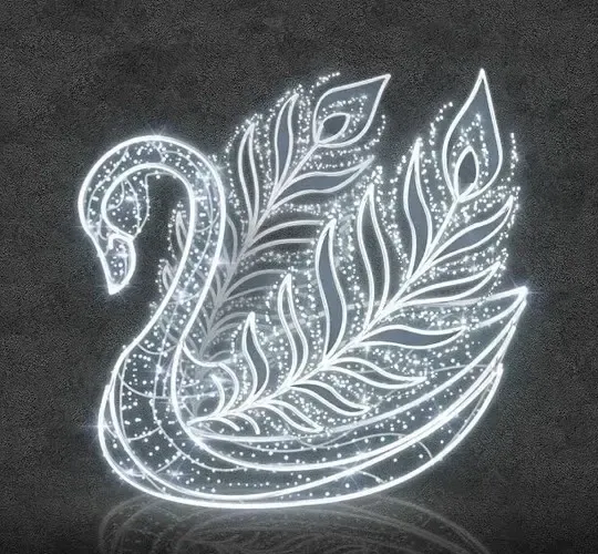 3D LED svetlo labuť 270 × 250 × 200 cm, ľadovo biela, 36 V, 112,7 W, 49,6 kg, 3 diely