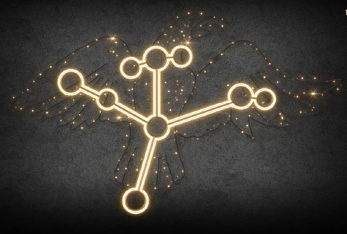 2D svetlo LED Eagle constellation, 350 × 215 cm, teplá biela, stojace, 3D tlač, hliník