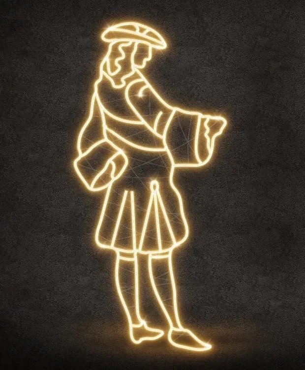2D LED Light Baron III, 95 × 200 cm, teplá biela, stojaci, 3D tlač