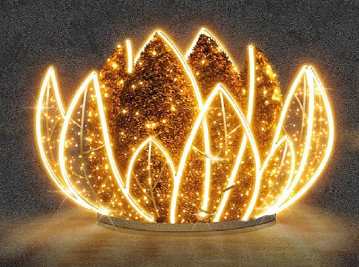 3D LED svetlo lekno, 200 x 150 cm, teplá biela, 36 V, 59,2 W, 3 diely