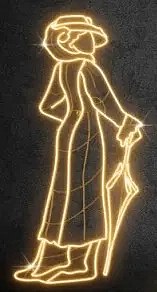 2D LED svetelná dáma s dáždnikom, 95 × 195 cm, teplá biela, stojaca, 3D tlač