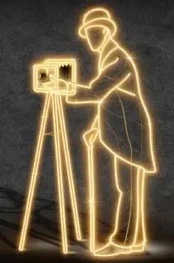 2D LED svetelný fotograf, 114 × 202 cm, teplá biela, stojaci, 3D tlač