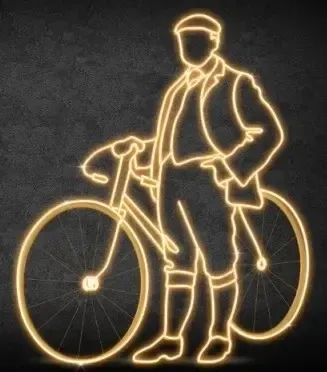 Eco Fix 2D LED svetelný cyklista, 145 × 180 × 60 cm, teplá biela, stojaci, 3D tlač
