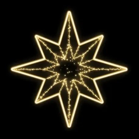 Easy Fix 2D LED hviezdicové svetlo II., s opletením, Ø 150 cm, teplá biela, závesné, 3D tlač