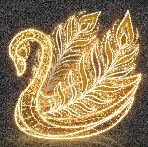 3D LED svetlo labuť 400 cm, teplá biela
