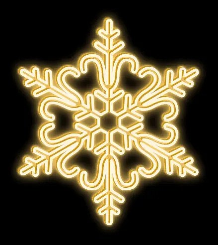 2D LED svetelná snehová vločka XXXV, závesná, Ø 200 cm, teplá biela, 3D tlač