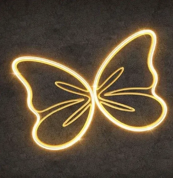 2D LED svetelný motýľ, 30 × 20 cm, závesný, 3D tlač