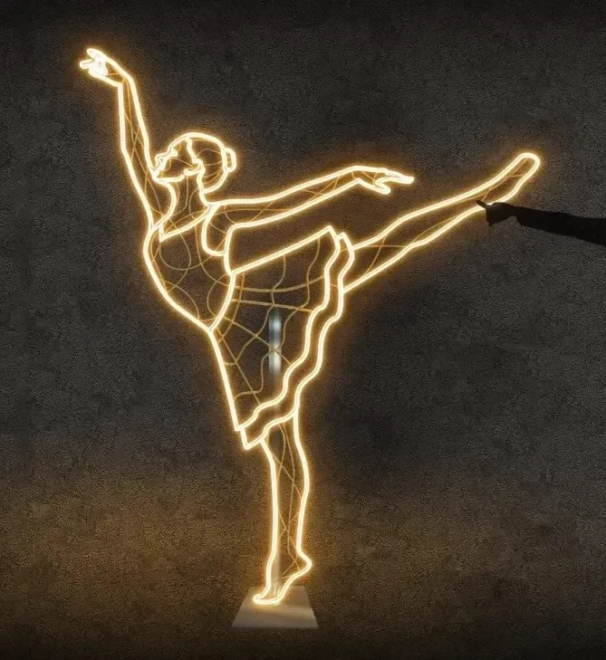 Svetelná dekorácia Easy Fix 2D LED, Ballerina II, 245 × 180 × 3 cm, teplá biela, závesná, 3D tlač
