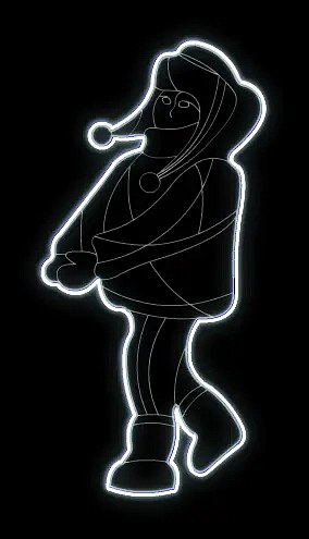 Eco Fix 2D LED svetelná dekorácia, dieťa I., 100 × 150 × 3 cm, ľadovo biela, závesná, 3D tlač