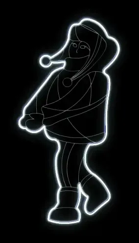 Eco Fix 2D LED svetelná dekorácia, dieťa I., 100 × 150 × 3 cm, ľadovo biela, závesná, 3D tlač