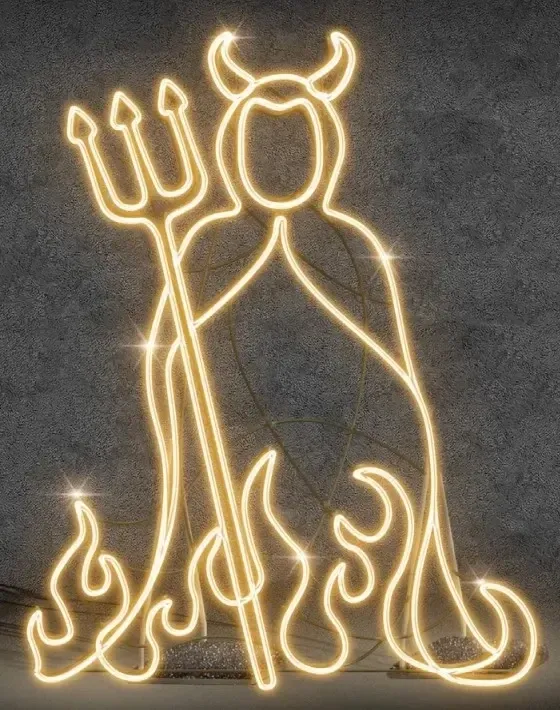 2D LED svetlo lucifer, 128 × 165 cm, teplá biela, stojace